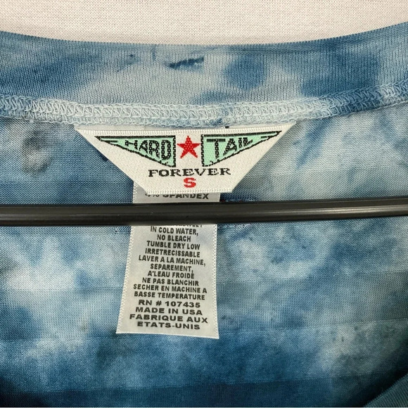 Hard Tail Blue Tie Dye Stretch Ultra Soft Relaxed Fit Top Small - Picture 2 of 10